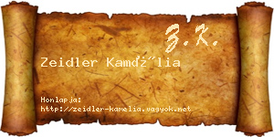 Zeidler Kamélia névjegykártya